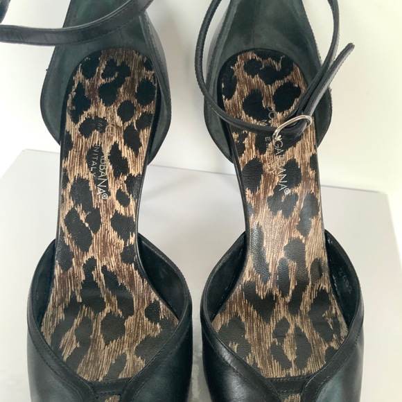 Dolce & Gabbana black heels  with ankle strap 37.5 - Picture 6 of 11